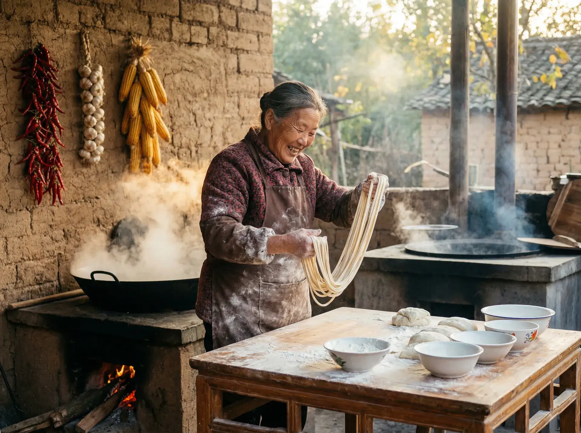 农家大嫂手擀面 - 挡不住的风情 电影 乡村美食